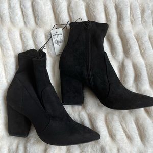 Ankle boots by Express- Black/8  faux suede pointy toe boots